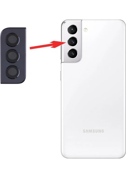 Sm Galaxy S21 G991 Metal Çerçeveli Kamera Lens Full SET-(5775) - T871G683-Z35871 modelleri