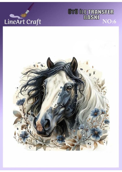 At Desen N: 6 Kumaş Transfer Kağıdı 20*20