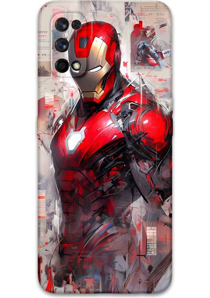 Realme 7 Pro Uyumlu Ironman Desenli Telefon Kılıfı + Ekran Koruyucu - 5828