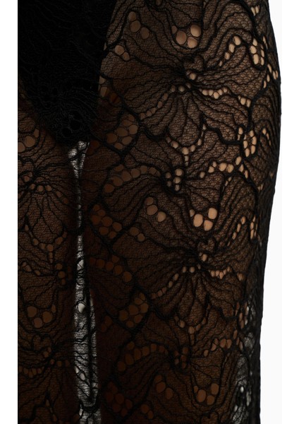 Lace Column Maxi Feminen Siluet Kadın Etek fırsatları