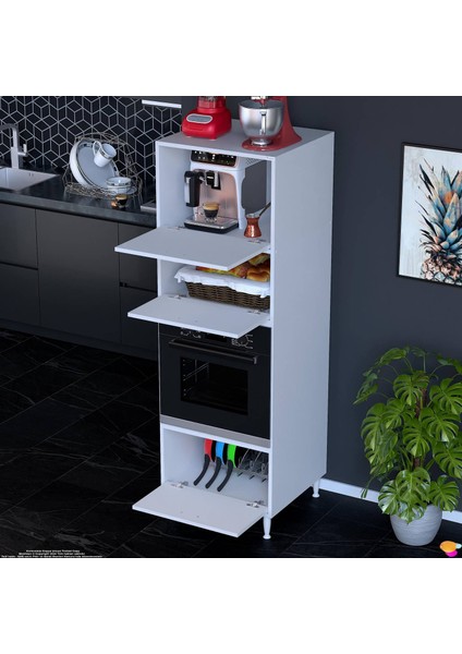 Dino Ankastre Mutfak Kiler Dolabı-Ankastre Fırın Alan Ölçüleri: 60X186X56 cm fırsatları