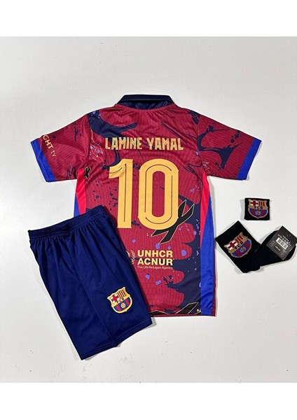 F.c B.a.r.c.e.l.o.n.a 2025/26 Yeni Lamine Yamal Özel Konsept Çocuk Forması 4'lü Set Armalı (10)