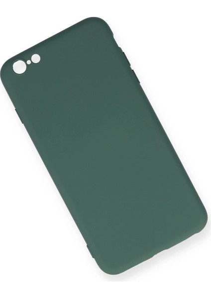 iPhone 6 Plus Kılıf Nano Içi Kadife Silikon - Koyu Yeşil