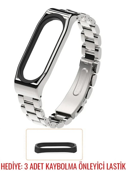 Mijobs Xiaomi Mi Band 4-3 Aklıllı Saat 3 Bakla Çelik Kayış KORDON-(5775) - T679G399-Z00679 fırsatları