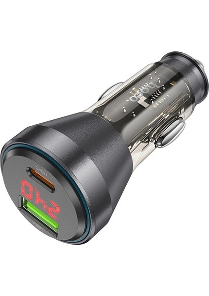 Hoco NZ12B Unimpeded PD48W USB + Type-C Araç Çakmaklık Hızlı Şarj ALETI-(5775) - T759G588-Z08