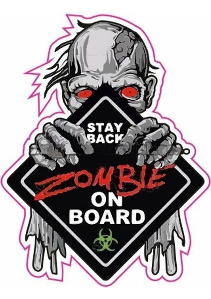 Zombie Motor Özel ve Oto Sticker Kabartmalı 5x6 cm A+Kalite