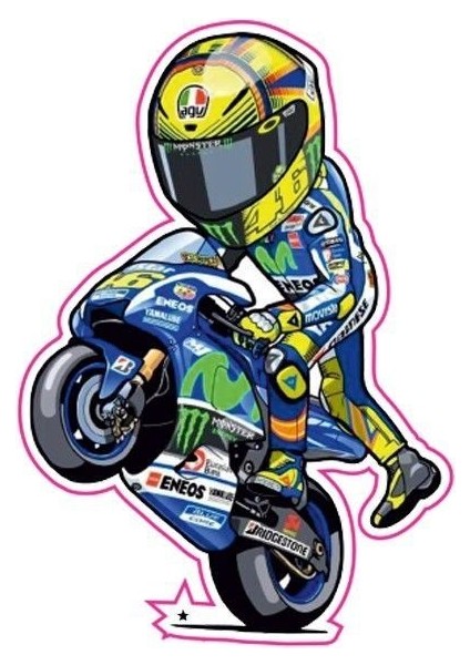 Motor Özel Renkli Sticker Kabartmalı 7,2X10 cm A+Kalite