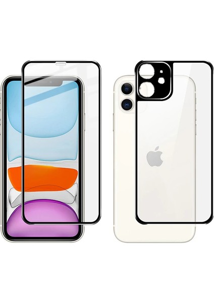 Iphone 11 6.1 Metal Çerçeve Ön Arka 3D Full Tempered Cam KORUYUCU-(5775) - T845G579-Z39845 fiyatları
