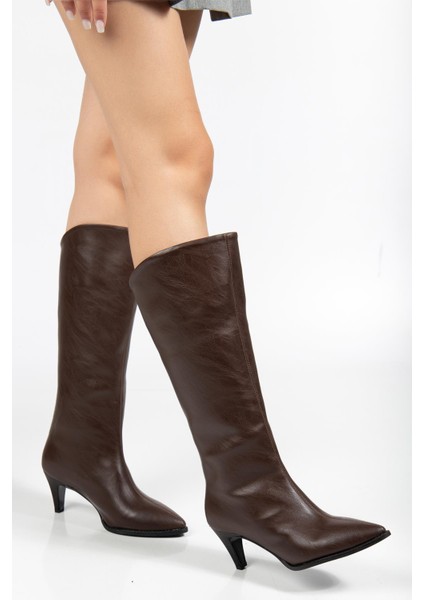 Suins Lucin Kadın Siyah Kahve Çizme 7 cm Topuk Boyu Çizme fiyatları
