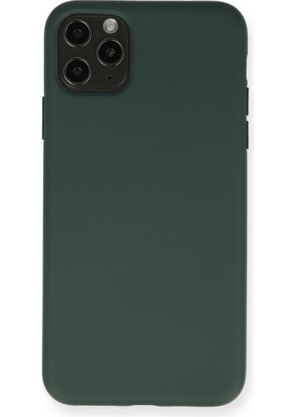 iPhone 11 Pro Max Kılıf Nano Içi Kadife Silikon - Koyu Yeşil indirimleri