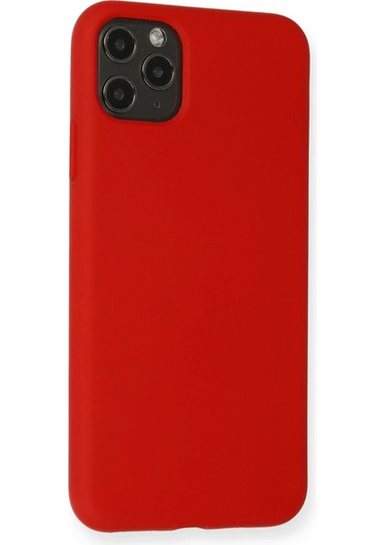 iPhone 11 Pro Max Kılıf Nano Içi Kadife Silikon - Kırmızı