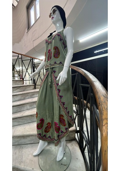 Otantik Nakış Işlemeli Harem Şalvar Pantolon Buluz Takım indirimleri