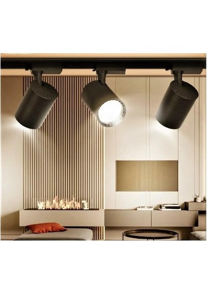 3 Adet Siyah-Beyaz 6000-6500K 30W Ray Spot +1m Raylı Mağaza ve Vitrin Armatürü modelleri