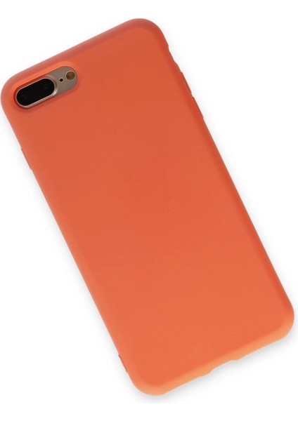 iPhone 7 Plus Kılıf Nano Içi Kadife Silikon - Turuncu