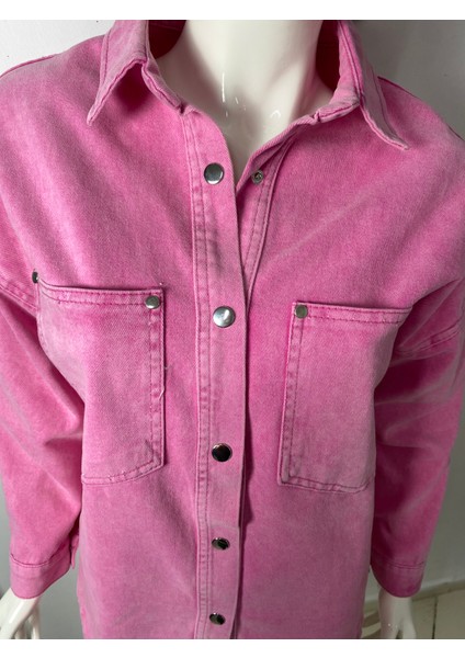 Kadifemsi Kot Kumaş Pembe Gömlek Ceket fırsatları