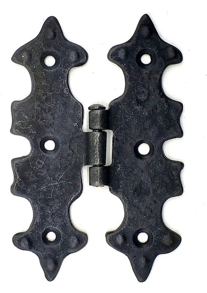 Antika Tarz Dekoratif Pirinç Lale Menteşe - 104X77 Mm, Oksit