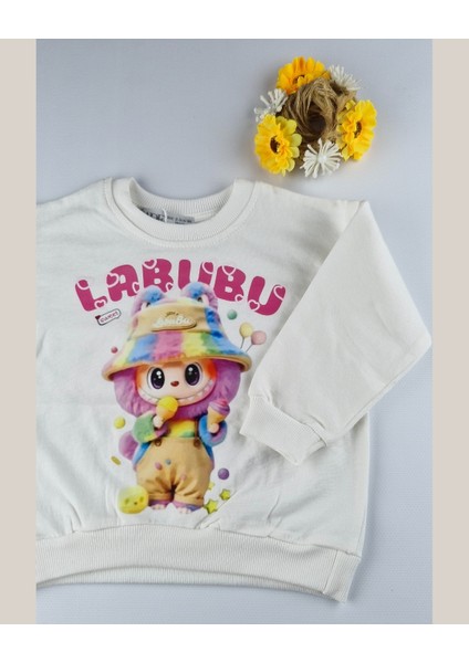 Figürlü Rengarenk Baskılı Çocuk Sweatshirt (2-7 Yaş)