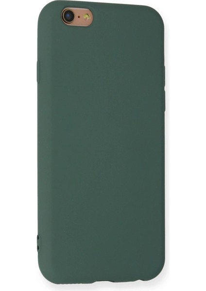 iPhone 6 Kılıf Nano Içi Kadife Silikon - Koyu Yeşil