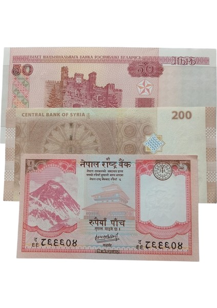 3 Adet 3 Farklı Ülke Yabancı Koleksiyon Kağıt Para. Antika Koleksiyon Para.