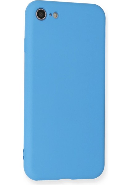 iPhone 7 Kılıf Nano Içi Kadife Silikon - Mavi