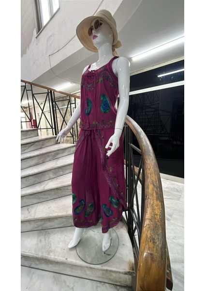 Otantik Nakış Işlemeli Harem Şalvar Pantolon Buluz Takım fırsatları