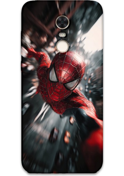Xiaomi Redmi 5 Plus Uyumlu Spiderman Desenli Telefon Kılıfı + Ekran Koruyucu - 5933