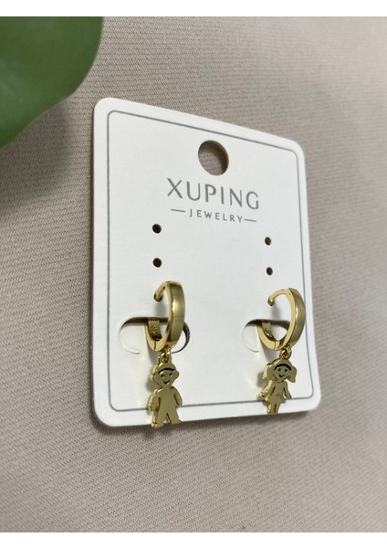 Xuping 14K Altın Kaplama Hediyelik Suya Dayanıklı Kadın Gold Halka Şık Modern Zarif Parlak Görünüm Minimal Gold Kız Erkek Çocuk Sallantılı Küpe Günlük Kullanım Için Ideal