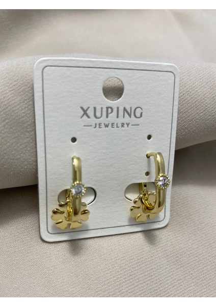 Xuping küpe 14K Altın Kaplama Hediyelik Suya Dayanıklı Kadın Küpe Gold Halka Şık Modern Taşlı Zarif Boşnak Pıpır Parlak Görünüm Minimal Gold Günlük Kullanım Için Ideal