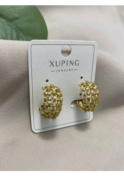 Xuping 14K Altın Kaplama Hediyelik Suya Dayanıklı Kadın Küpe Gold Büyük Sepet Hasır Halka Şık Modern Taşlı Zarif Parlak Görünüm Minimal Gold Küpe Günlük Kullanım Için Ideal fiyatları