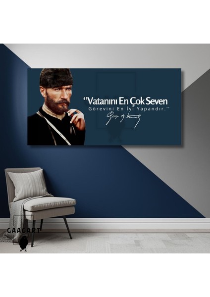 Panoramik Kanvas Makam Panosu Atatürk Vatanını En Çok Seven Görevini En Iyi Yapandır