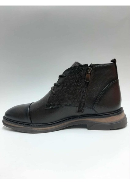 Hakiki Deri Kahverengi Fermuarlı Bağcıklı Içi Tüylü Klasik Erkek Kışlık Bot C-98301456MRTT modelleri