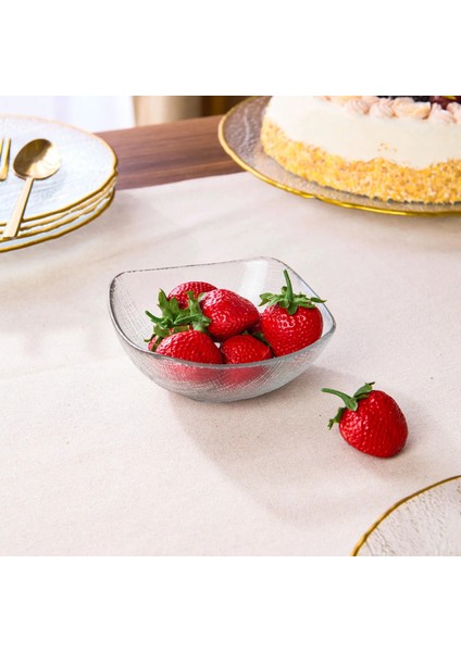 Krconline Vegas Cam Kare Kase - Şeffaf - 12,5 cm 12'li