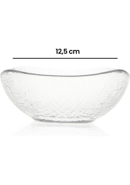 Krconline Vegas Cam Kare Kase - Şeffaf - 12,5 cm 12'li
