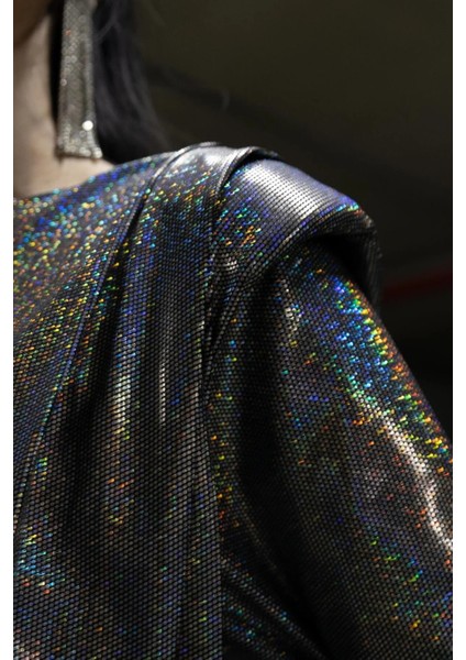 Gri Parıltılı Vatkalı Elbise ABGYM0809 indirimleri