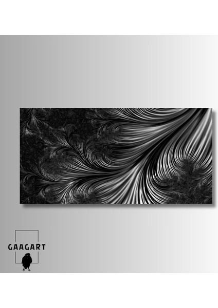 Panoramik Kanvas Kanvas Salon Tablosu Gri Siyah Soyut Tüy Deseni modelleri
