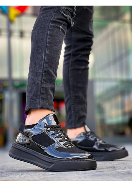 Kb-X8 Kuback Siyah Rugan Yüksek Siyah Taban Günlük Spor Ayakkabı modelleri