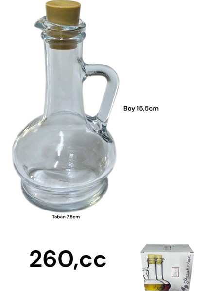 Ibrik Yağdanlık Bambu Mantar Kapaklı Şık Yemek Masası Yağdanlık Sirkelik Cam Yağ Şişesi 260CC 2AD fiyatları