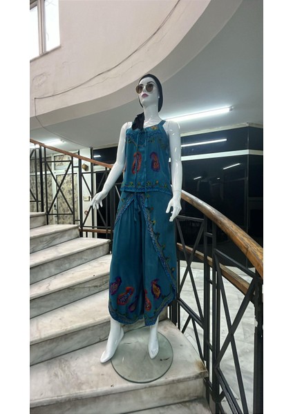 Otantik Nakış Işlemeli Harem Şalvar Pantolon Buluz Takım modelleri