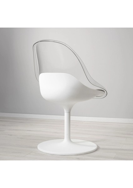 Baltsar Dönen Sandalye Beyaz