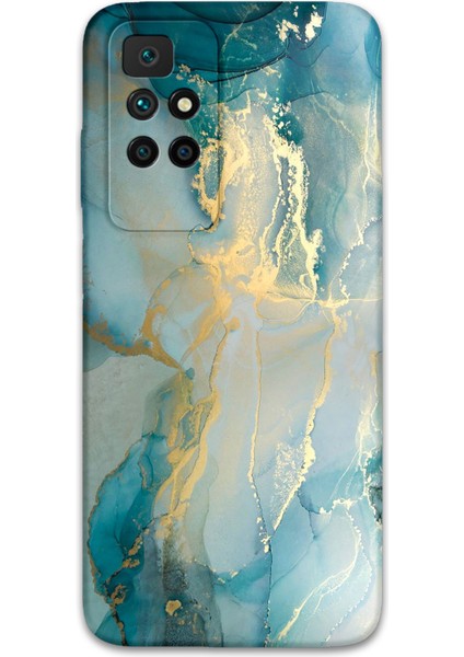 Xiaomi Redmi 10 Uyumlu Mermer Desenli Telefon Kılıfı + Ekran Koruyucu - 5814
