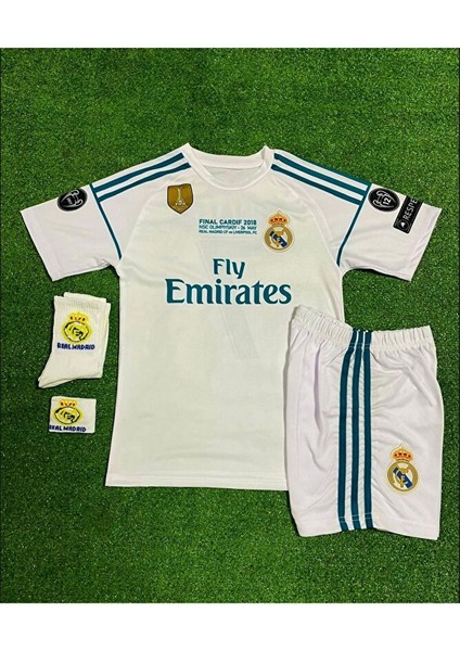 R.e.a.l M.a.d.r.i.d 2018 Kiev Sergio Ramos Çocuk Forması 4'lü Set (Armalı) fiyatları