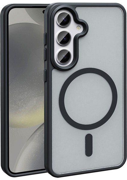 Galaxy S25 Fe Kılıf M-Safe Şarj Özellikli Mat Arka Yüzey Zıvo Sio Kapak - Siyah