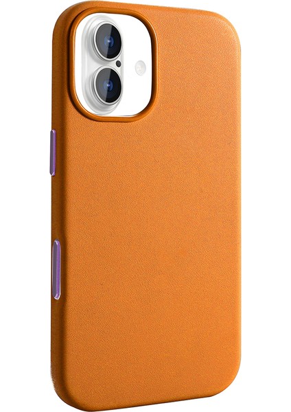 iPhone 17 Kılıf M-Safe Şarj Özellikli Pu Deri Görünümlü Zıvo Kupra Kapak - Gri