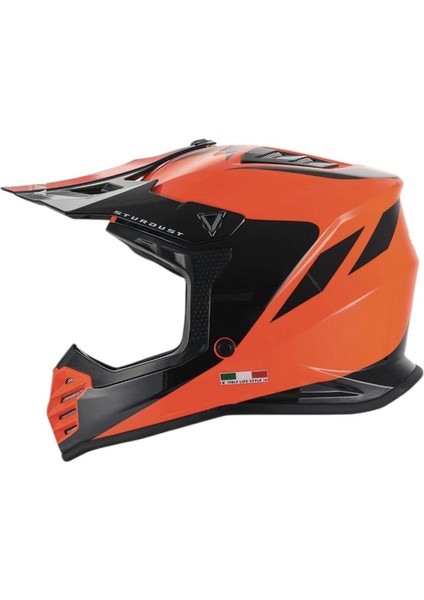 Stardust Full Face Tam Korumalı Kask (51-52CM) Turuncu - Siyah