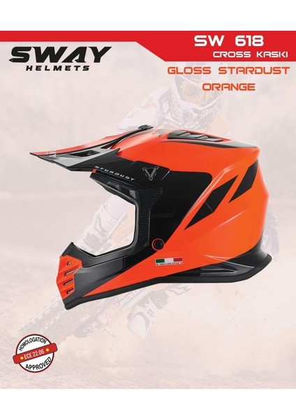 Stardust Full Face Tam Korumalı Kask (51-52CM) Turuncu - Siyah fiyatları