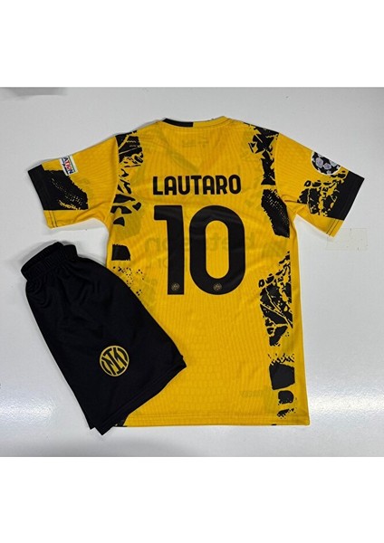 Inter 2024/25 Yeni Sezon Lautaro Martinez Alternatif Çocuk Forması 2'li Set (Yellow) modelleri