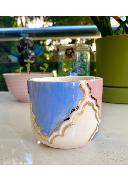 El Yapımı Seramik Gerçek 24K Altın Dekorlu Kupa fiyatları