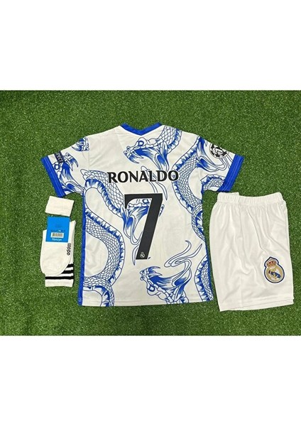 R.e.a.l M.a.d.r.i.d Yeni Sezon Cristiano Ronaldo Yılan Desenli Özel Çocuk Forması 4'lü Set