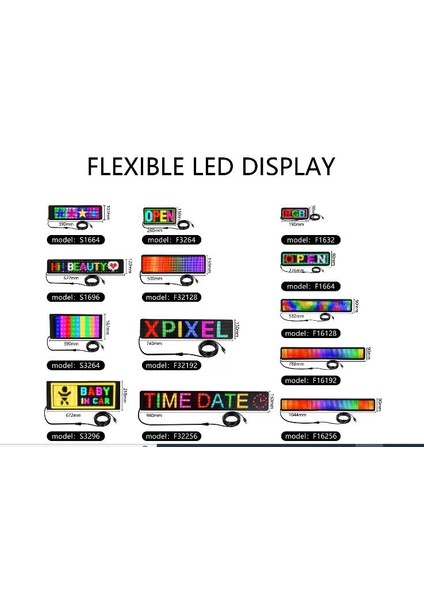 Bluetooth Lu Telefon Kontrollü S3232 Flexible Matrix LED Ekran 5V (230*187 mm Panel)