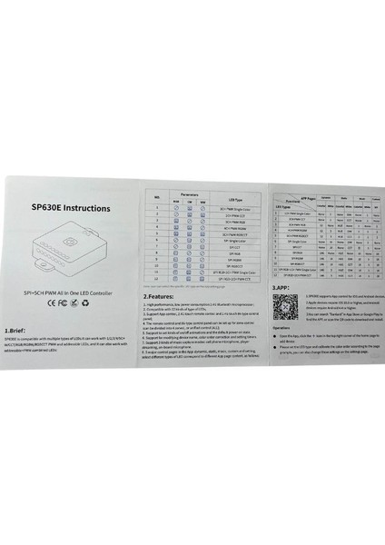 SP630E Bluetooth Müzik Pixel Şerit LED + 5 Kanal Rgbw+Ww LED Kontrol Devresi 5-24V